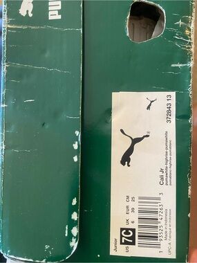 Puma Dark Green Shoe Box with White Logo Label